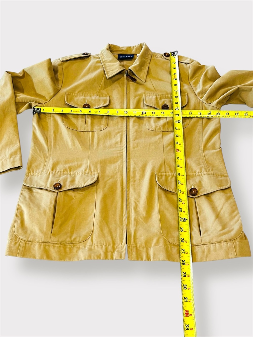 Vintage Liz Claiborne Lizsport Tan Cotton Safari Field Jacket Size 6 - Picture 12 of 14